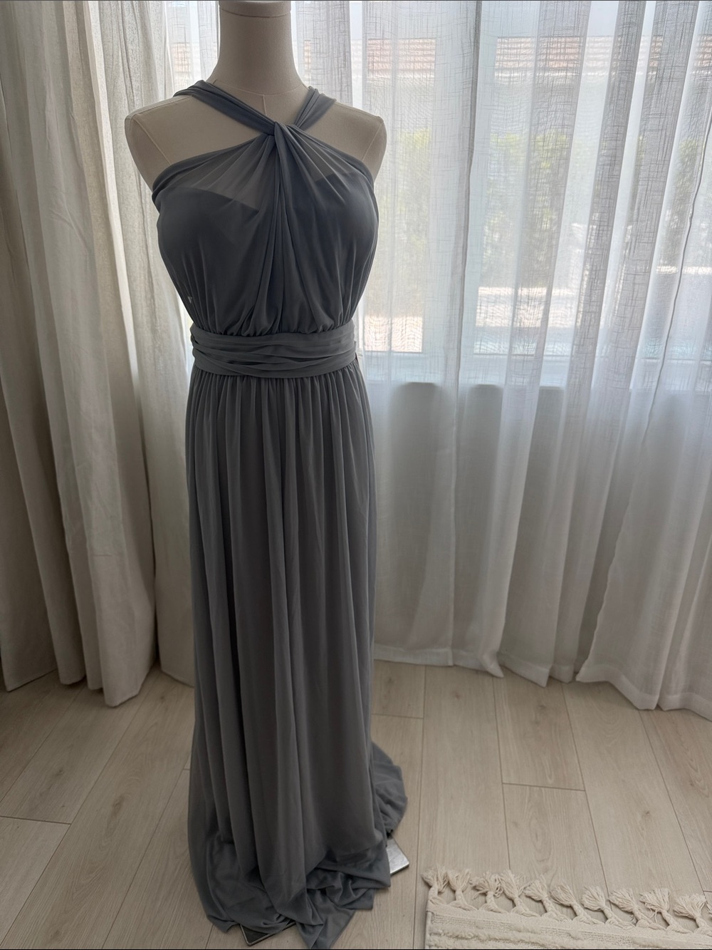 1x BIRDY GREY Grey Halter Maxi Dress NWT